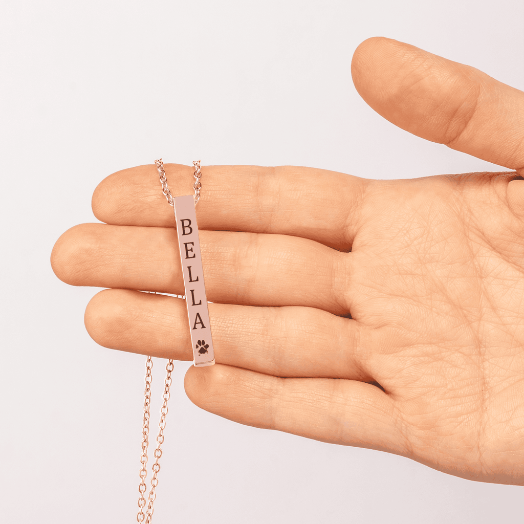 Pet Name & Paw Necklace