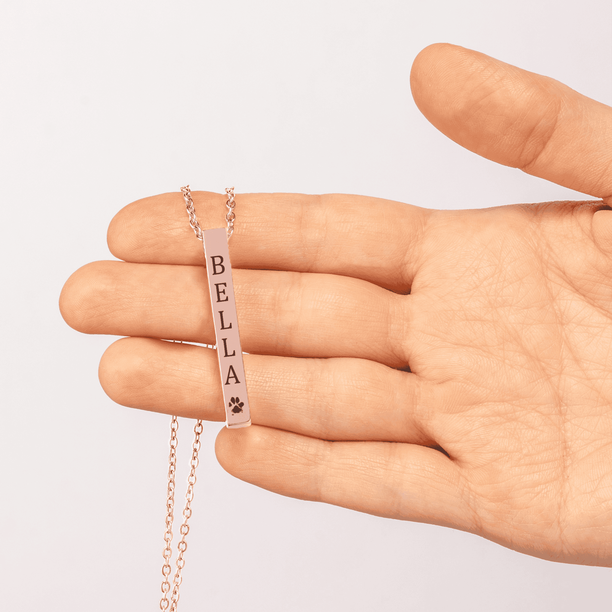 Pet Name & Paw Necklace