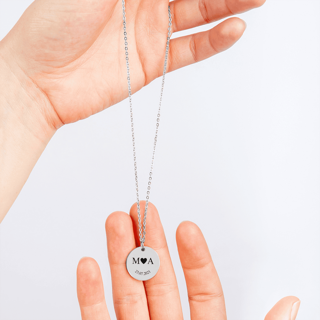 Etched In Time Initials Necklace