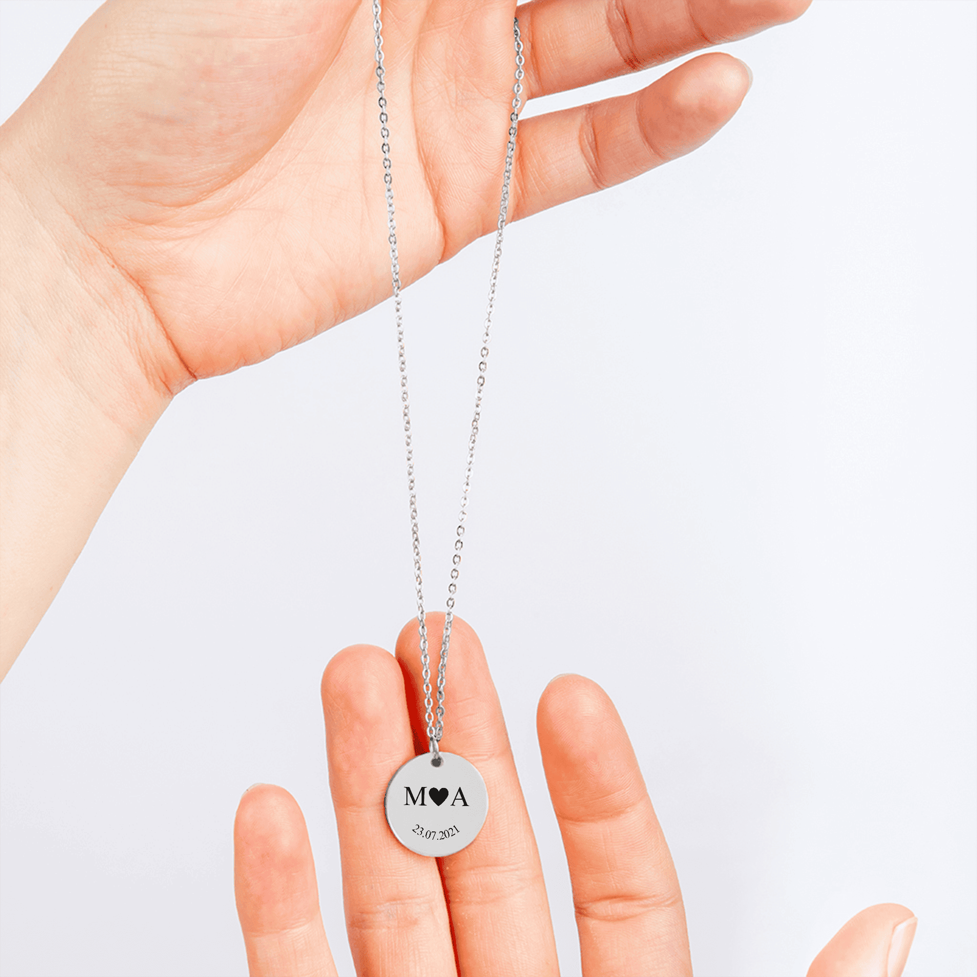 Etched In Time Initials Necklace