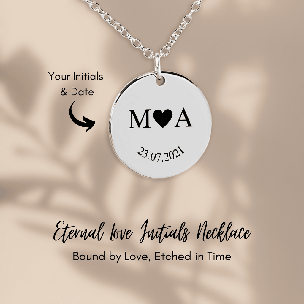 Etched In Time Initials Necklace