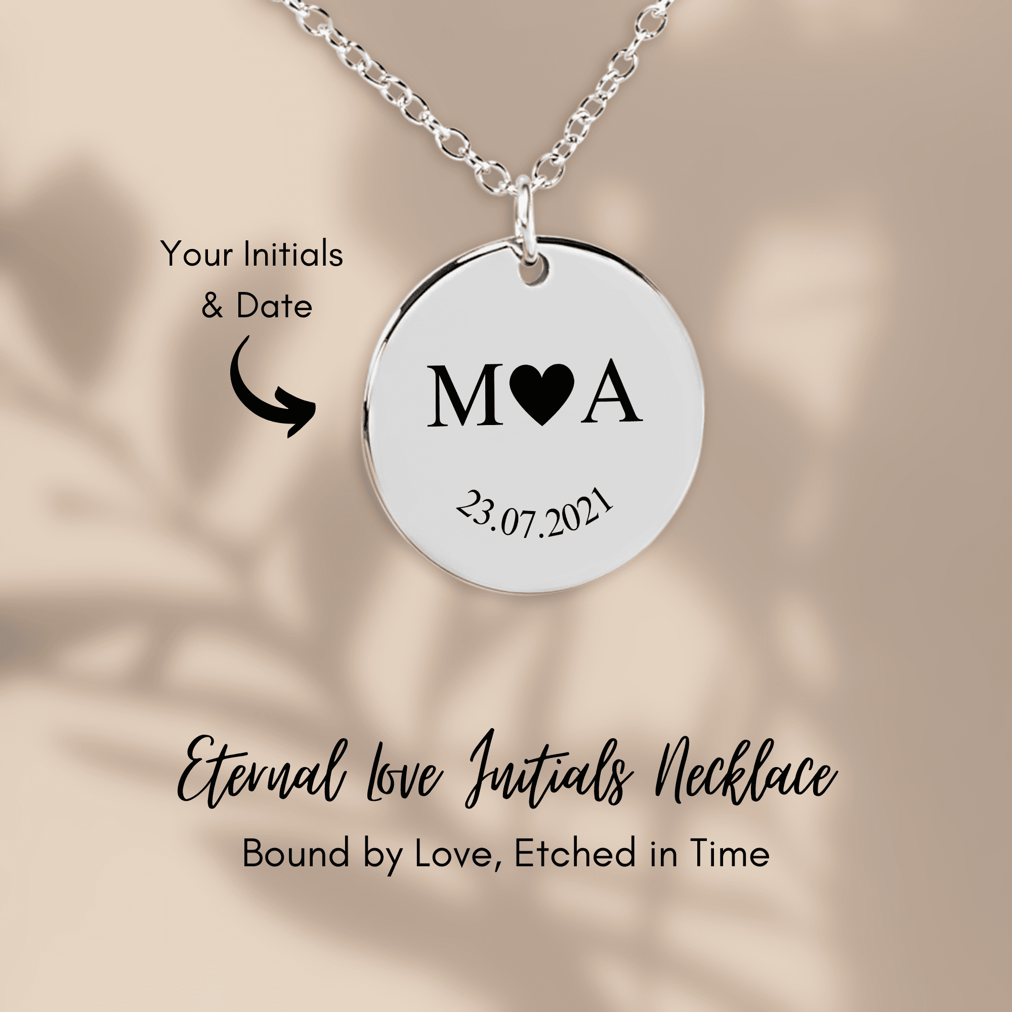 Etched In Time Initials Necklace