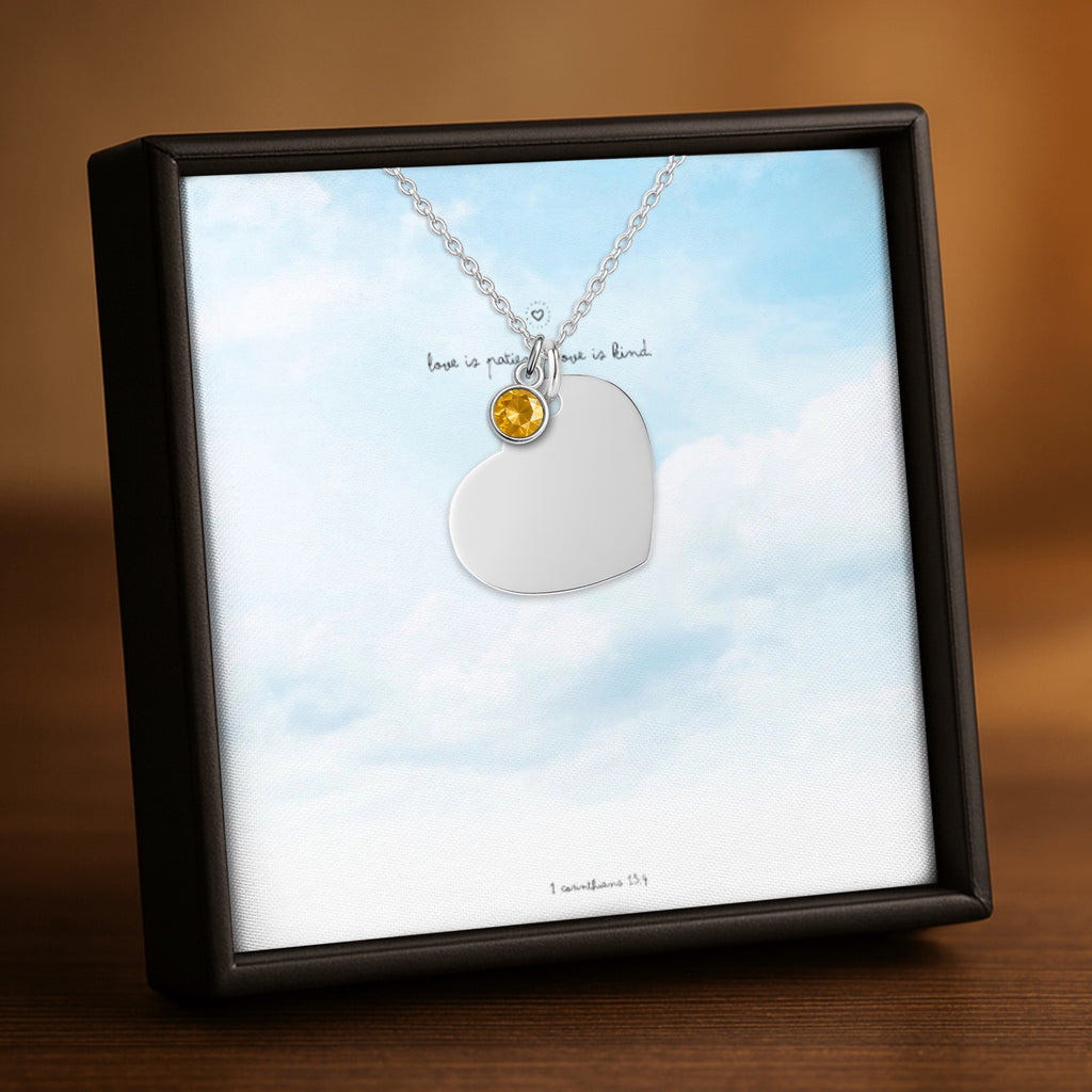 Heart Necklace with Birthstone