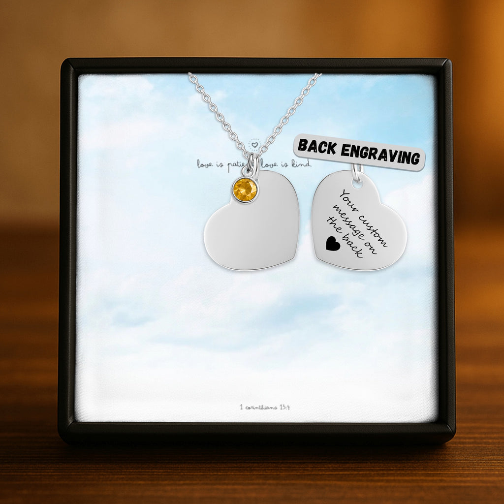 Heart Necklace with Birthstone