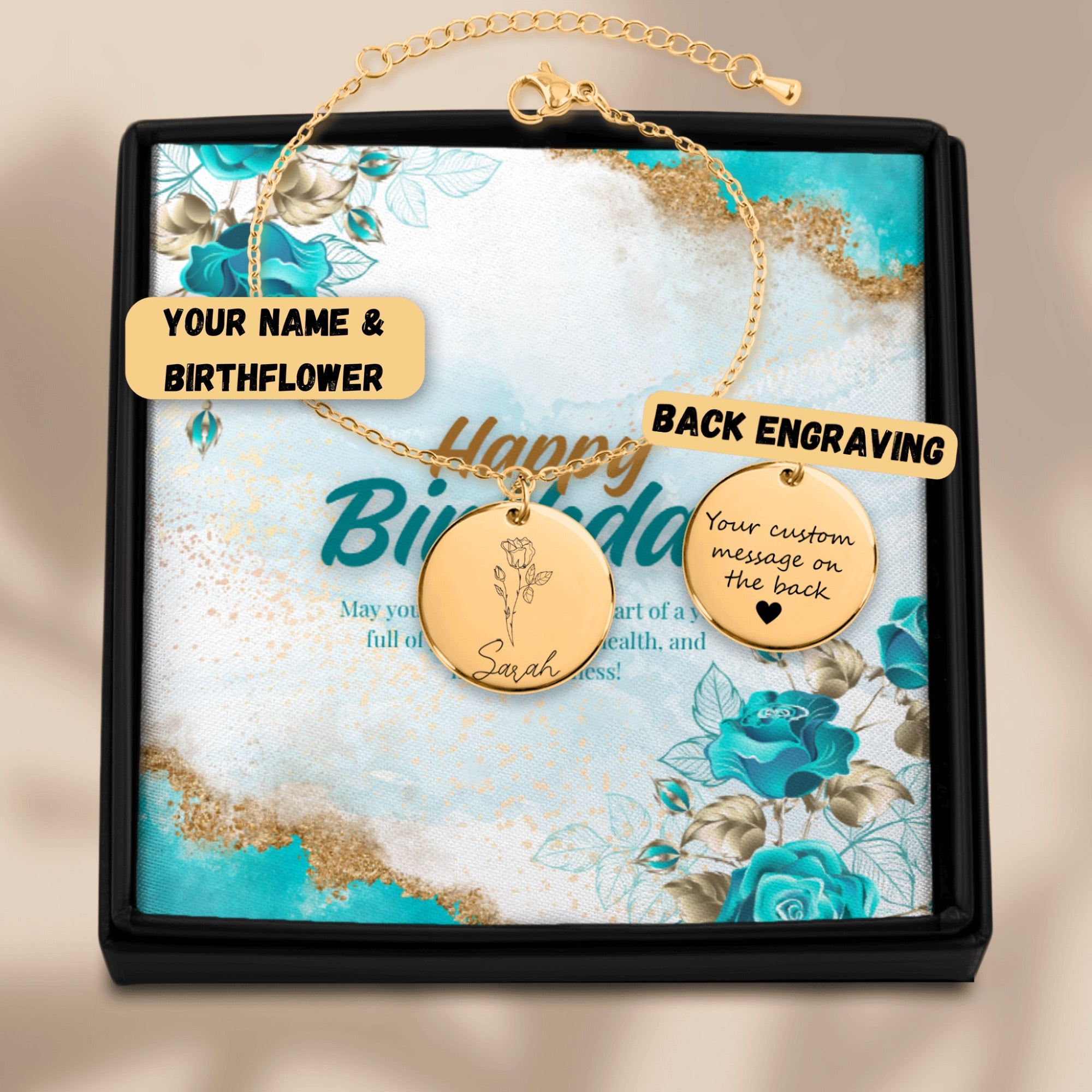 Birthflower & Name Bracelet