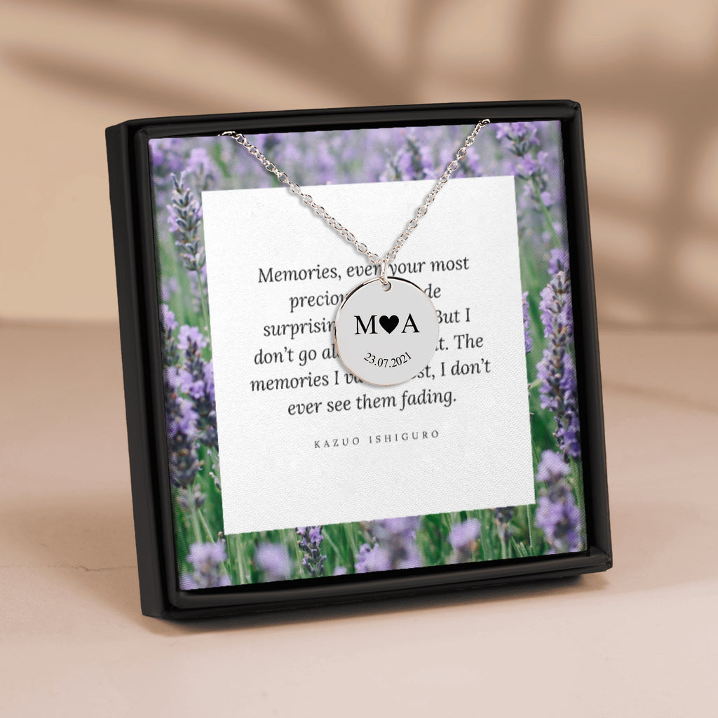 Etched In Time Initials Necklace