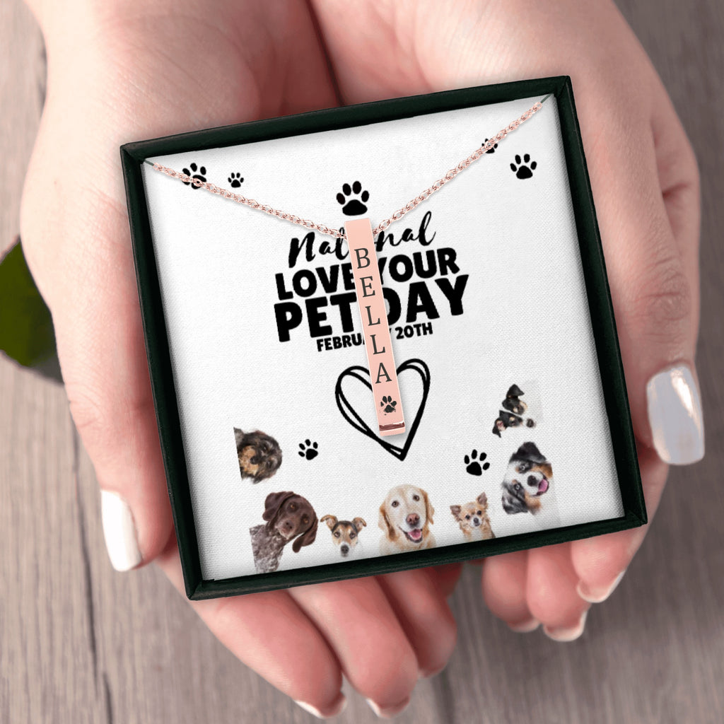 Pet Name & Paw Necklace