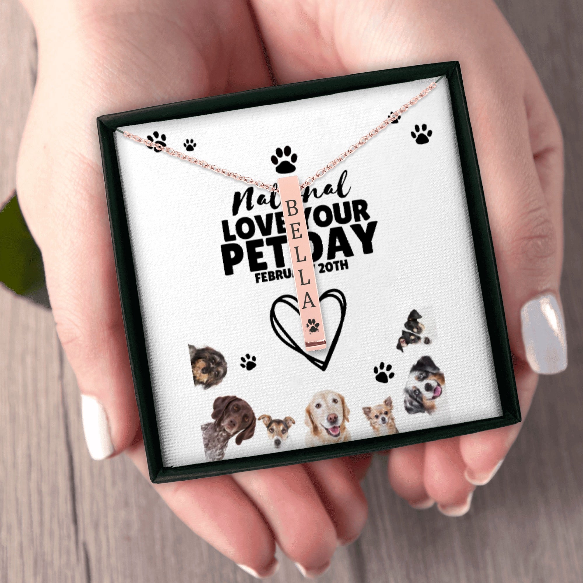 Pet Name & Paw Necklace