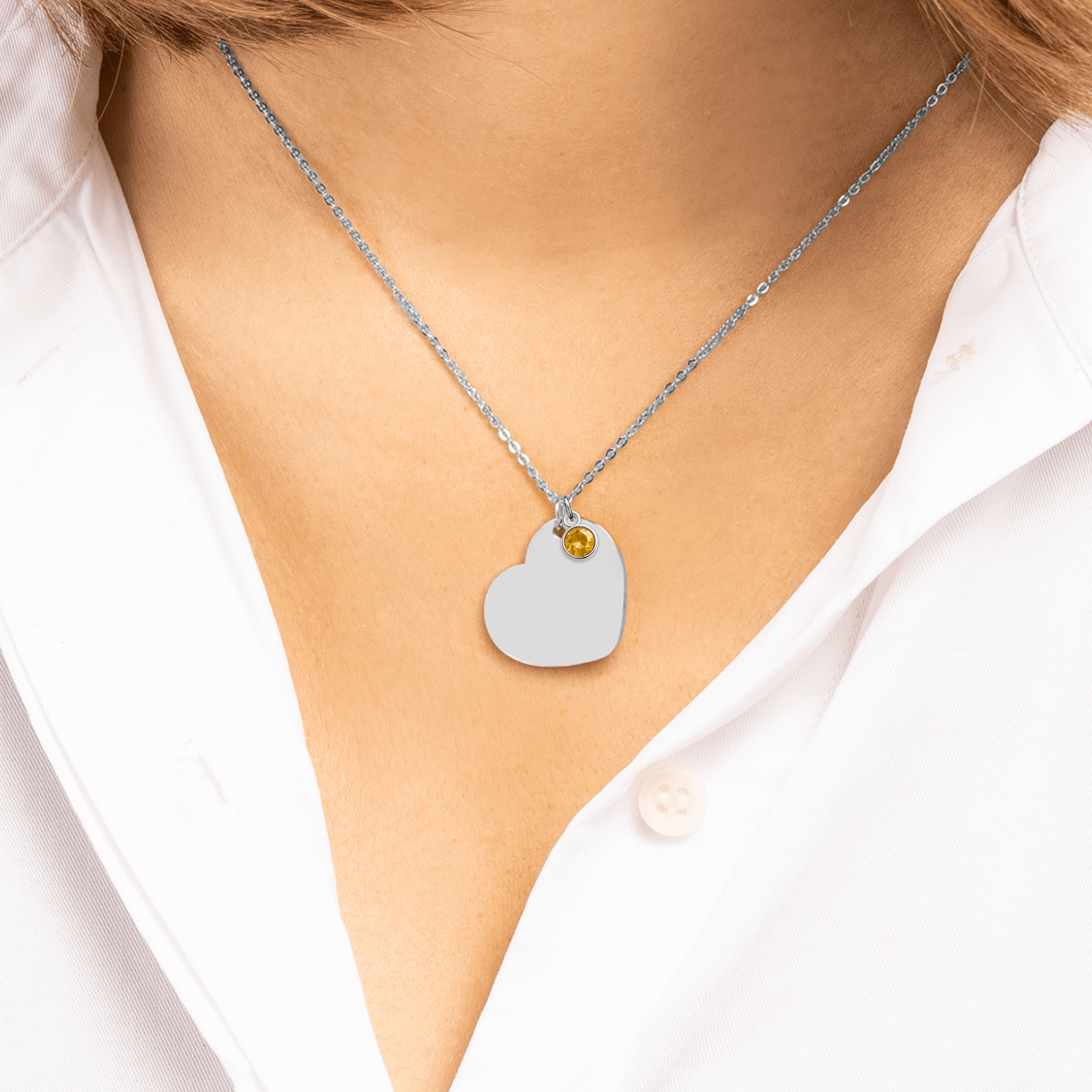 Heart Necklace with Birthstone